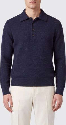 Eleventy Polo in maglia di lana a maniche lunghe con paramontura a 4 bottoni