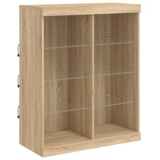 Berkfield Home Sideboard with LED Lights Sonoma Oak 81x37x100 cm in Brown | Size: 81 x 37 x 100 cm