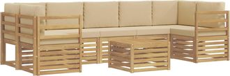 vidaXL Conjunto De Sof&aacute;s De Exterior 8 Uds. Y Beige Poli&eacute;ster Vidaxl