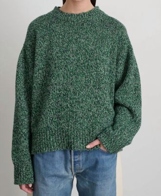 B Sides Lambswool Crew Sweater In Kelly Twist