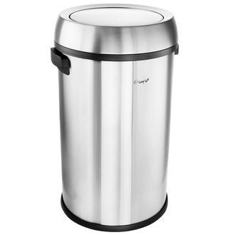 Elama Large 17 Gallon Swing Lid Stainless Steel Cylindrical Trash Bin