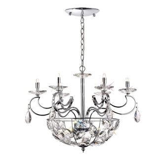 Netlighting Galilea Ceiling Pendant 6+3 Light G9 Polished Chrome Crystal in Grey