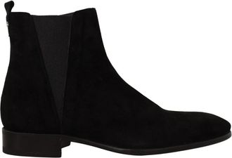 Dolce & Gabbana Dolce Gabbana Black Suede Leather Chelsea Mens Boots Schoenen - Heren - Chelseaboots - Zwart - 39 EU - Leer - Schoenen