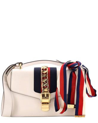 Gucci White Leather Sylvie Shoulder Bag Small (Authentic Pre-Loved)