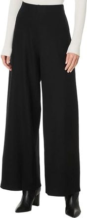 Eileen Fisher Womens Eileen Fisher Pants Black 100% Wool Flat Front Wide Leg Classic RED1298