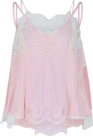 Balenciaga Patched Lace Slip Tank Top