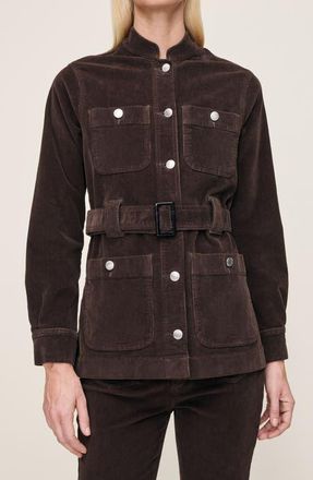 DL1961 Stretch Cotton Corduroy Utility Jacket in Meteorite at Nordstrom, Size X-Small