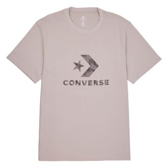 Converse T-Shirt CONVERSE, Herren, Gr. XL, beige (papyrus), Single Jersey, Obermaterial: 100% Baumwolle, unifarben, Rundhals, eingesetzt eingefasste Kante, Shi