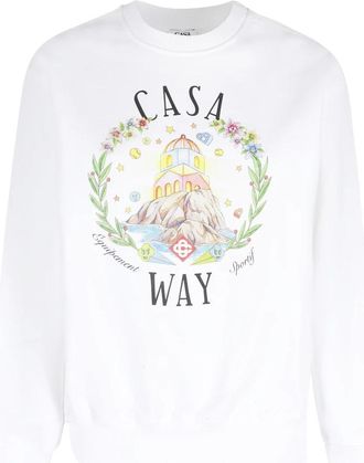 Casablanca Casa Way Sweatshirt - Dames - Sweatshirts - Wit - XS - Katoen - Hoodies & sweatvesten