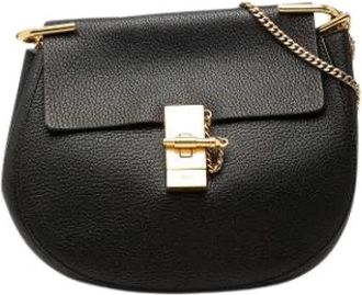 Chlo&eacute; Pre-owned Drew Shoulder Bag - Dames - Vintage Schoudertas - Zwart - ONE Size - Leer - Vintage