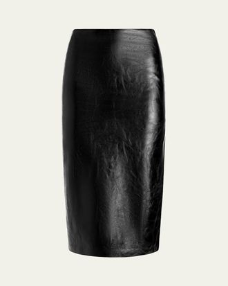 Alice & Olivia Maeve Vegan Leather Slip Skirt
