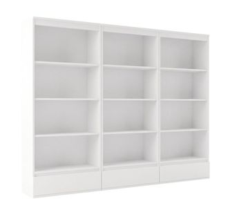 Topeshop Palermo X3 - Librer&iacute;a - 3 Caj&oacute;n, 12 Estantes - Para Escritorio - 195x37x183 Cm - Blanco