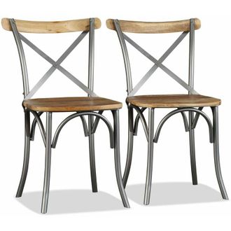 vidaXL Vidaxl - Sillas De Comedor 2 Unidades Madera Maciza De Mango