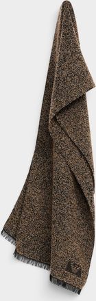 Emporio Armani Mens Fines fringes boucl&eacute; weave scarf