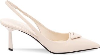 Prada Saffiano Patent Leather Slingback Pumps