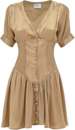 MVP Wardrobe Vence Mini Dress - Dames - Korte kleedjes - Bruin - S - Kleedjes