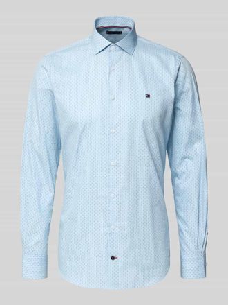 Tommy Hilfiger Tailored Slim Fit Businesshemd aus reiner Baumwoll-Popeline in Bleu, Größe 38