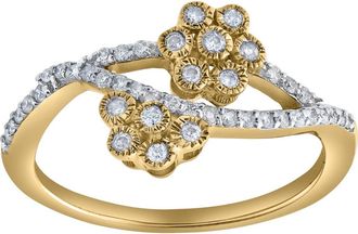 LuvMyJewelry Golden Blossom 0.30 Ct Natural Diamond 10K Gold Ring in 10K Yellow Gold at Nordstrom, Size 7