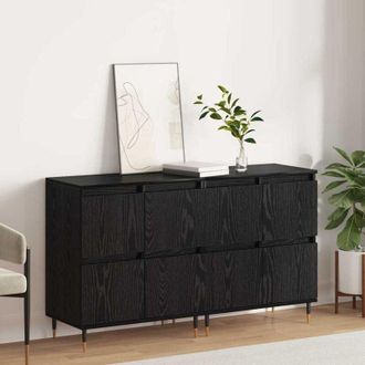 vidaXL Vidaxl - Sideboards 2 pcs Rovere nero 120 x 35 x 70 cm Legno multistrato