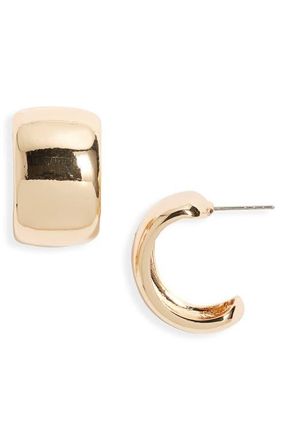 Open Edit Band Huggie Hoop Earrings in Gold at Nordstrom