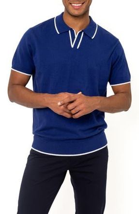 PinoPorte Tipped Cotton & Cashmere Polo in Navy at Nordstrom Rack, Size X-Large
