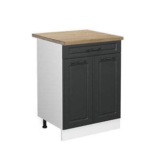 Vicco Mueble Bajo De Cocina R-line, Antracita Casa De Campo, 60 Cm Con Caj&oacute;n, Et Roble, Vicco