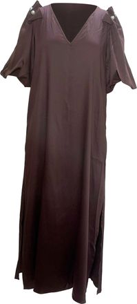 Mother Of Pearl Louella Faux Pearl-Embellished Maxi Dress in Maroon Tencel