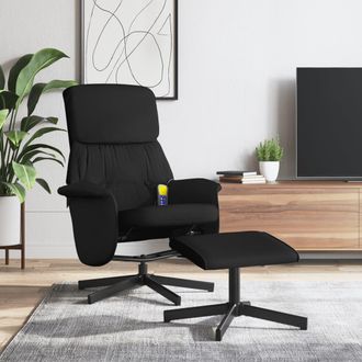 vidaXL Vidaxl - Sill&oacute;n Reclinable De Masaje Con Reposapi&eacute;s Tela Negro
