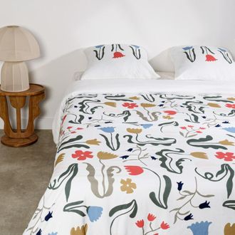 Maisons du monde Juego de cama de algod&oacute;n org&aacute;nico con flores, 260x240 cm