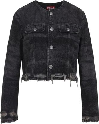 Diesel De-Graffy FSH Jacket - Dames - Spijkerjassen - Zwart - M - Katoen - Jassen