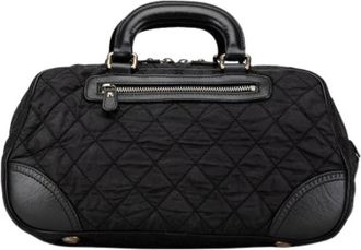 Chanel Pre-owned Quilted Nylon Handbag - Dames - Vintage Handtas - Zwart - ONE Size - Nylon - Vintage
