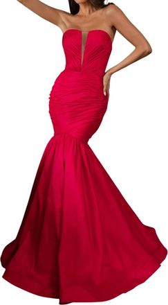 Rachel Allan Luxurious Taffeta Mermaid Prom Dress In Watermelon
