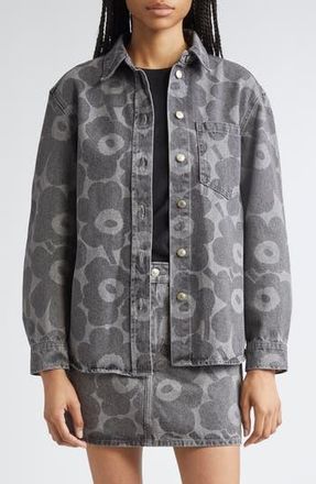 Marimekko Maridenim Vaihe Unikko Denim Shirt in Light Grey at Nordstrom Rack, Size 4 Us / 34 Eu