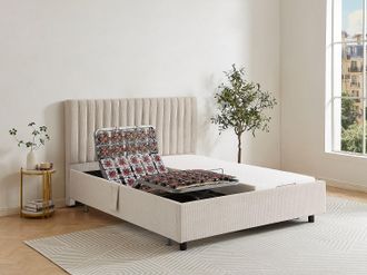 Vente-Unique Letto relax elettrico solo sospensioni + materasso memory foam 2x90x200cm Tessuto Beige - SASORA di DREAMEA
