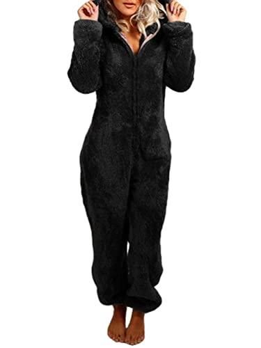 Combinaison Pyjama En Polaire Pour Femme - Une Pièce Moelleuse Avec Capuche, Douce Et Chaude - 10