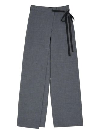 Maison Margiela Grey Overlapping Front Panel Wool Wide-Leg Pants