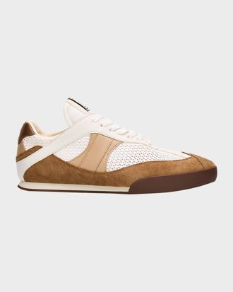 Chlo&eacute; Kick Mesh and Leather Low-Top Sneakers