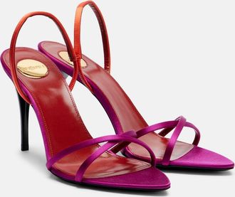 Saint Laurent Justify crepe satin slingback sandals