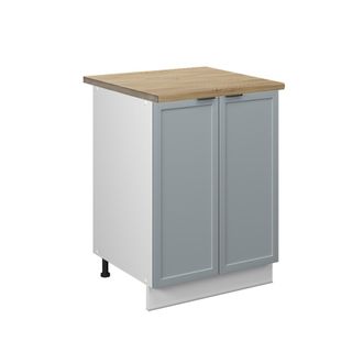 Vicco Mueble Bajo De Cocina Fame-line, Azul Claro-gris, 60 Cm, Et Roble, Vicco