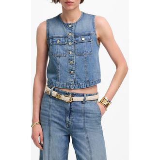 Madewell Crop Denim Vest in Robertson Wash at Nordstrom Rack, Size Xx-Small