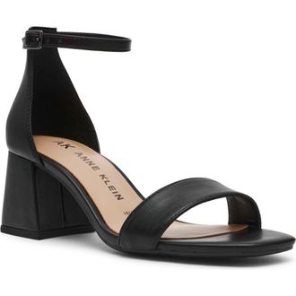 Anne Klein Mika Sandal in Black Pu at Nordstrom Rack, Size 7.5