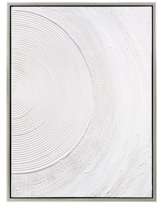 Empire Art Direct Serene Circles Heavily Textured Hand-Painted Framed Canvas Wall Art