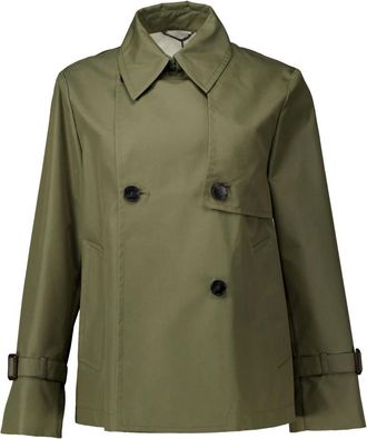 Max Mara Jassen, Dames, Groen, M, Groene Biglia Trenchcoat