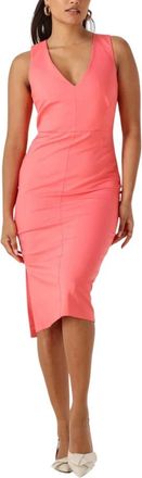 Access Fashion Coral Midi Jurk - Dames - Casual kleedjes - Roze - M - Polyester - Kleedjes