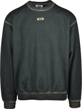 GCDS Gcds, Hoodies & sweatvesten, Heren, Groen, S, Katoen, Felpa Girocollo