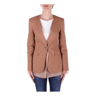 Pinko Pinko, Dames, Jassen, Bruin, Maat: S Linnen