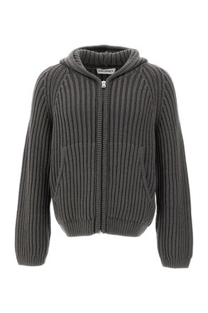 Our Legacy Green Level Ribbed Wool Zip Hoodie