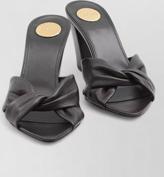 Saint Laurent franciane lambskin mule sandals knotted heel