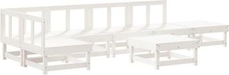 vidaXL 7 Piece Garden Lounge Set White Solid Wood Pine vidaXL