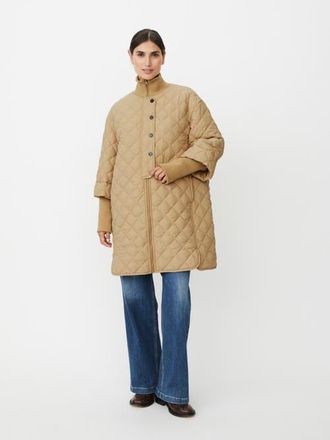 Masai Talvire High Neck Long Sleeve Coat in Travertine at Nordstrom, Size Xx-Large